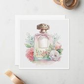 フローラヴィンテージ香水ボトルフラット ノートカード (正面/裏面インサイチュ)