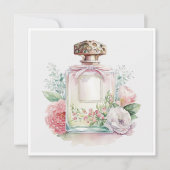 フローラヴィンテージ香水ボトルフラット ノートカード (正面)