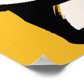 フローラヴィンテージ黄色のパターンとスケッチされた手dr ポスター (角)