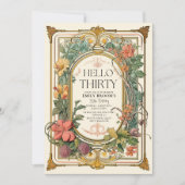 フローラヴィンテージ30th誕生日パーティーお祝い 招待状 (正面)