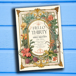 フローラヴィンテージ30th誕生日パーティーお祝い 招待状