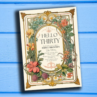 フローラヴィンテージ30th誕生日パーティーお祝い 招待状