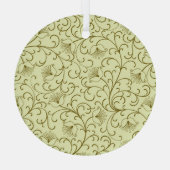 フローラヴィンテージ：美しい背景イラストレーション ガラスオーナメント (裏面)