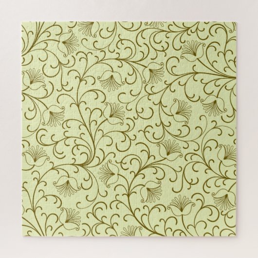 フローラヴィンテージ：美しい背景イラストレーション ジグソーパズル (縦)