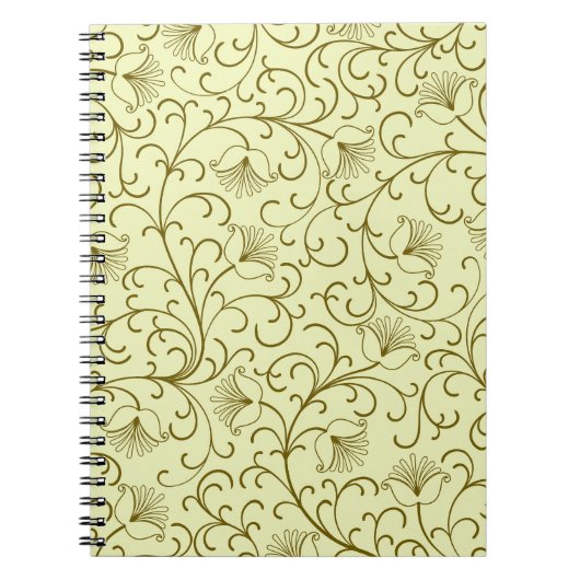 フローラヴィンテージ：美しい背景イラストレーション ノートブック (正面)