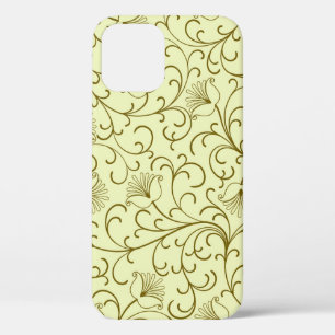 フローラヴィンテージ：美しい背景イラストレーション iPhone 12ケース