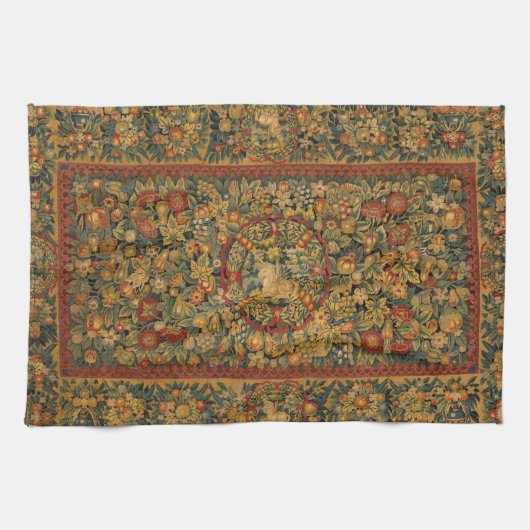 フローラ一角模様 キッチンタオル (横)