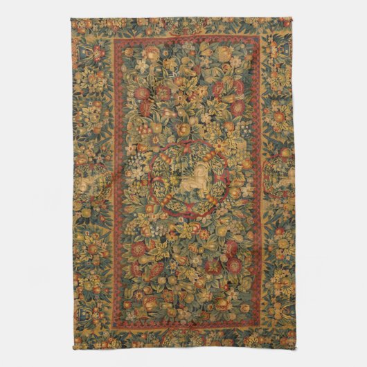 フローラ一角模様 キッチンタオル (縦)