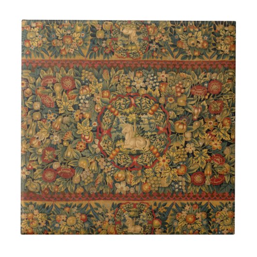 フローラ一角模様 タイル (正面)