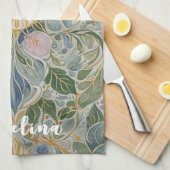 フローラ万華鏡のように千変万化するパターン パーソナライズされた キッチンタオル (四つ折り)