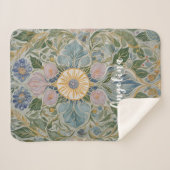 フローラ万華鏡のように千変万化するパターン パーソナライズされた シェルパブランケット (正面(横))