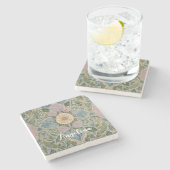 フローラ万華鏡のように千変万化するパターン パーソナライズされた ストーンコースター (横)