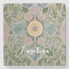 フローラ万華鏡のように千変万化するパターン パーソナライズされた ストーンコースター