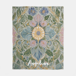 フローラ万華鏡のように千変万化するパターン パーソナライズされた フリースブランケット