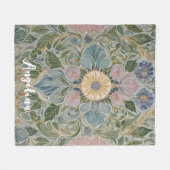 フローラ万華鏡のように千変万化するパターン パーソナライズされた フリースブランケット (正面(横))