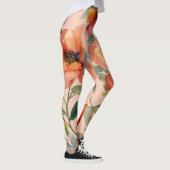 フローラ万華鏡のように千変万化するパターン:数々の – カラー花デザイン レギンス (右)