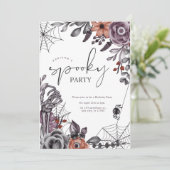フローラ不気味ハロウィーン誕生日パーティーの招待 カード (スタンド正面)