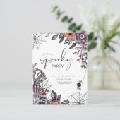 フローラ不気味ハロウィーン誕生日パーティーの招待 ポストカード (スタンド正面)