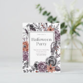 フローラ不気味ハロウィーン誕生日パーティーの招待 ポストカード (スタンド正面)