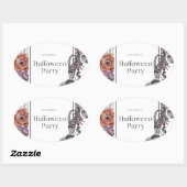 フローラ不気味ハロウィーン誕生日パーティーカード 楕円形シール (シート)
