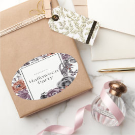 フローラ不気味ハロウィーン誕生日パーティーカード 楕円形シール