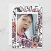 フローラ不気味ハロウィーン誕生日パーティー写真 カード (正面)