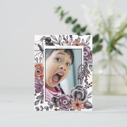 フローラ不気味ハロウィーン誕生日パーティー写真 ポストカード (スタンド正面)