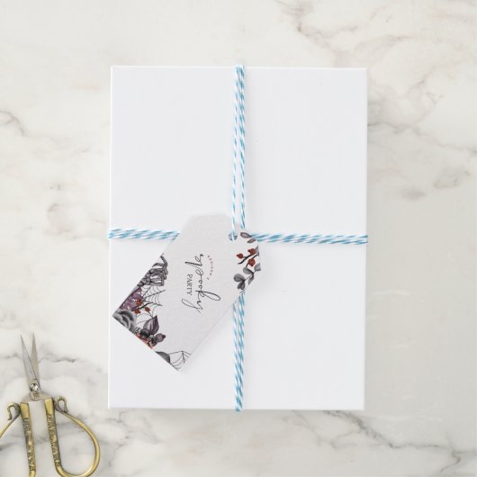 フローラ不気味ハロウィーン誕生日パーティー ギフトタグ (より糸付き)