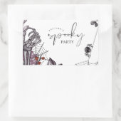 フローラ不気味ハロウィーン誕生日パーティー 長方形シール (バッグ)