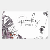 フローラ不気味ハロウィーン誕生日パーティー 長方形シール (正面)