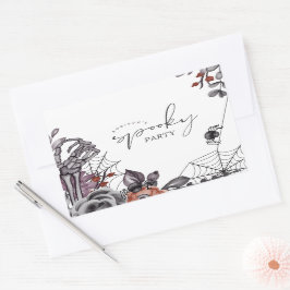 フローラ不気味ハロウィーン誕生日パーティー 長方形シール