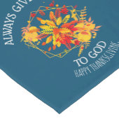 フローラ与え常に感謝していキリスト教の感謝祭 ショートテーブルランナー (コーナー)