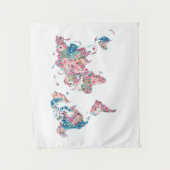 フローラ世界地図 タペストリー (正面)