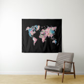 フローラ世界地図 タペストリー (インサイチュ(横))