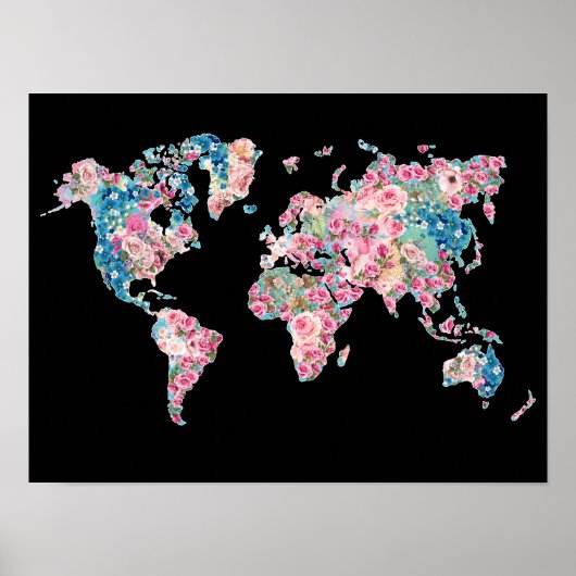 フローラ世界地図 ポスター (正面)