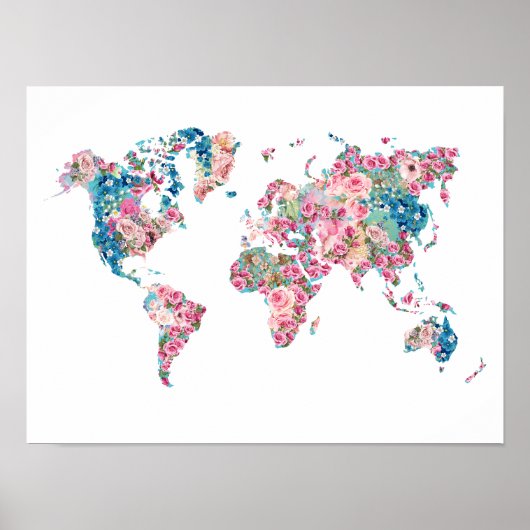 フローラ世界地図 ポスター (正面)