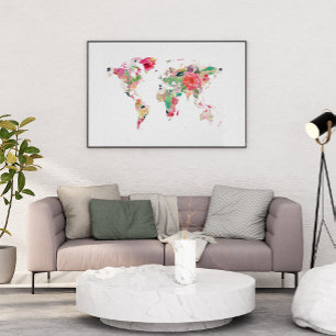フローラ世界地図 ポスター