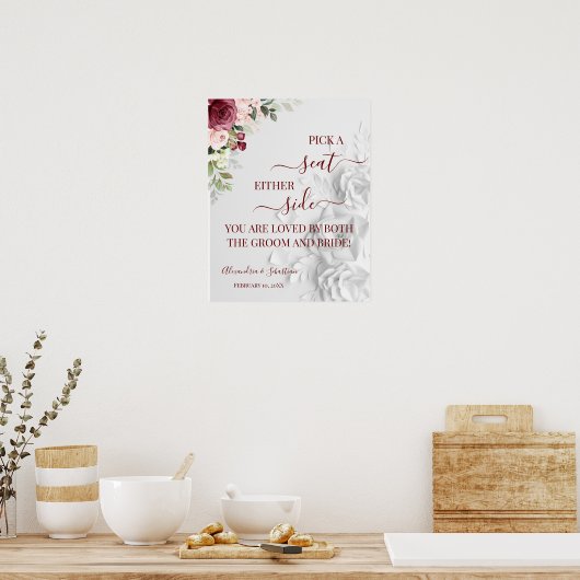 フローラ両側のサインを結婚選ぶ ポスター (キッチン)