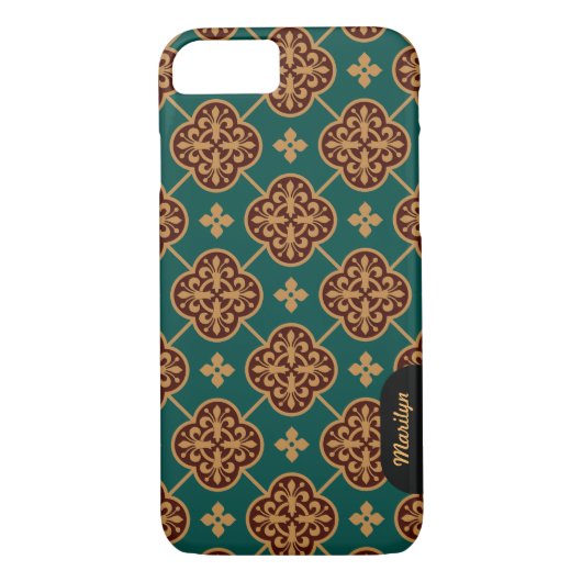 フローラ中世タイル模様CC0906オーガストスプジン Case-Mate iPhoneケース (裏面)