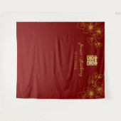 フローラ中国のさくらんぼ結婚の背景 タペストリー (正面(横))