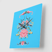 フローラ中国のデザイン時計 スクエア壁時計 (傾斜)