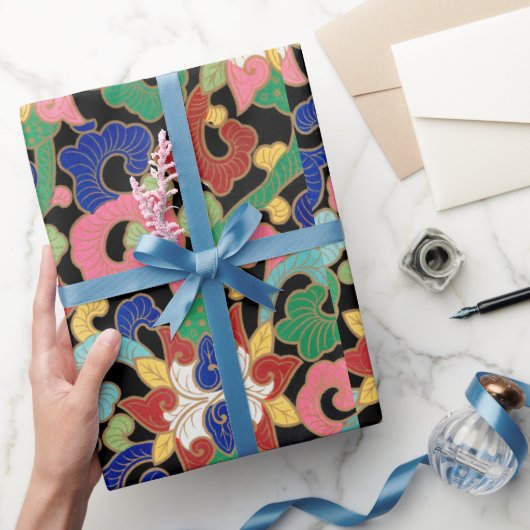 フローラ中国のパターンのラップ紙 ラッピングペーパー (ギフト)
