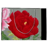 フローラ中国のレッド及びピンク抱き枕 ラージペーパーバッグ (裏面)