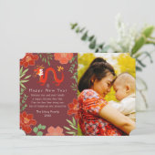 フローラ中国の新年ドラゴンフォトホリデー シーズンカード (スタンド正面)