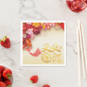 フローラ中国の金ゴールド紙カットラット2020パーティーPN スタンダードカクテルナプキン (インサイチュ)