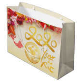 フローラ中国の金ゴールド紙カットラット2020 L抱き枕 ラージペーパーバッグ (裏面アングル)