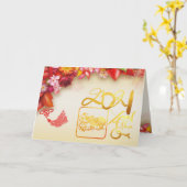 フローラ中国の金ゴールド紙カットOx 2021あいさつC カード (黄色い花)