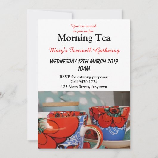 フローラ中国カップモーニングアフターンティーカスタマイズ 招待状 (正面)