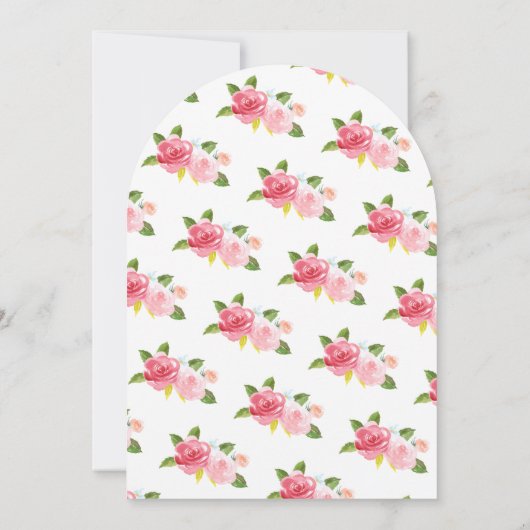 フローラ中国ティーカップブライダルシャワー招待 招待状 (裏面)