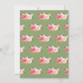 フローラ中国ティーカップ誕生日ティーパーティの招待状 招待状 (裏面)